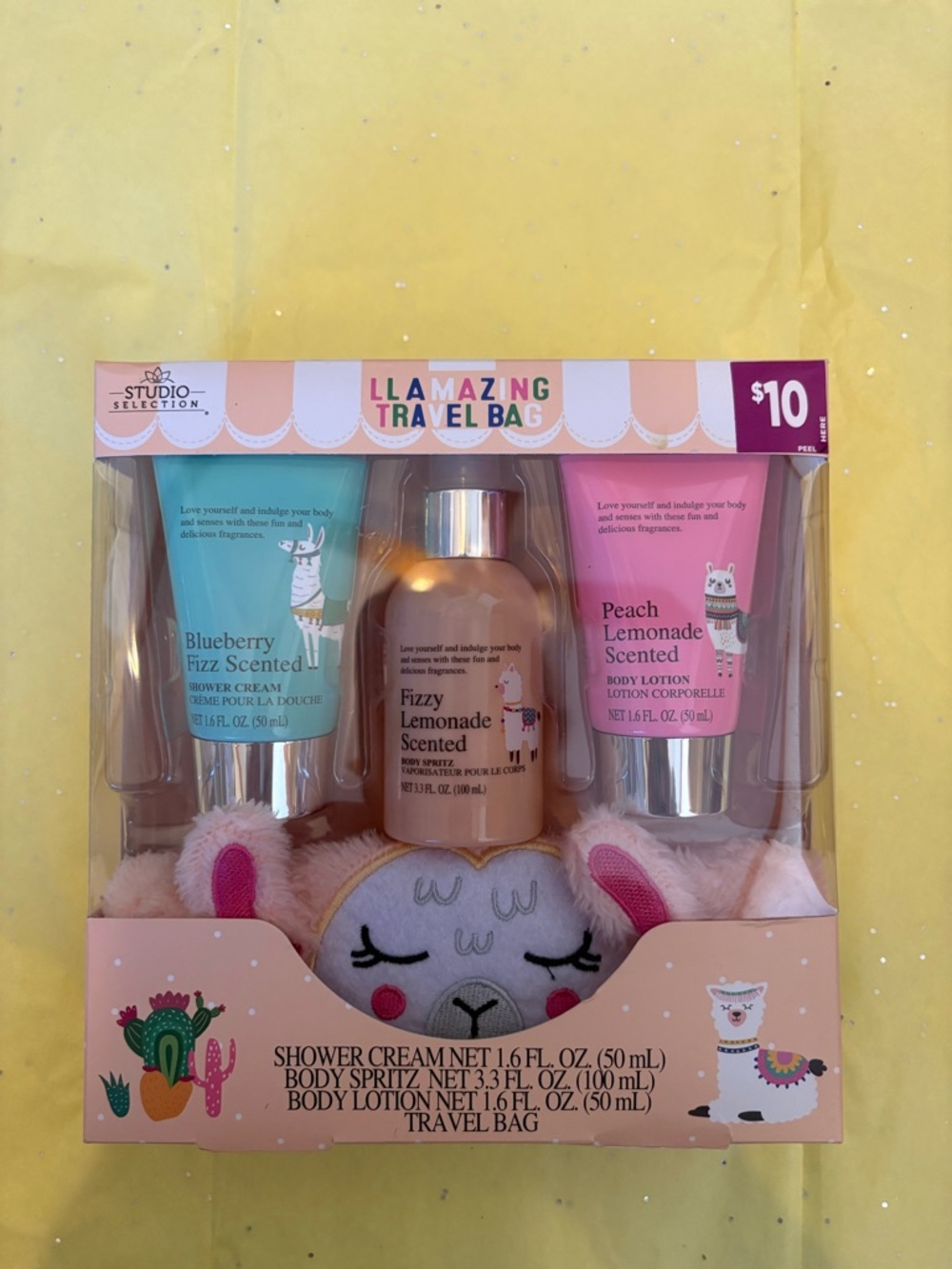 Studio Selection Llamazing Travel Bag - Peach Lemonade, Blueberry Fizz
